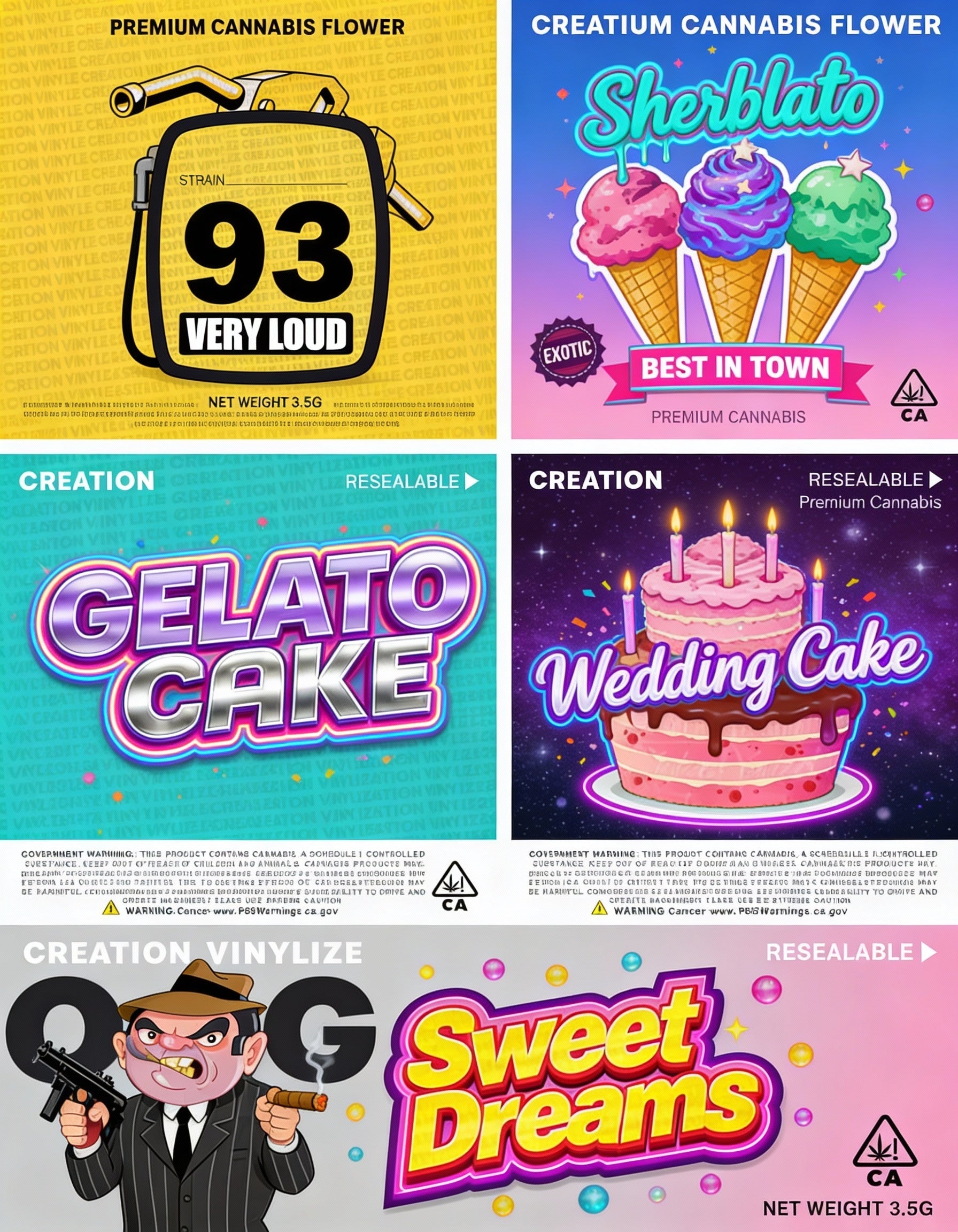 PRE-DESIGNED MYLAR BAGS