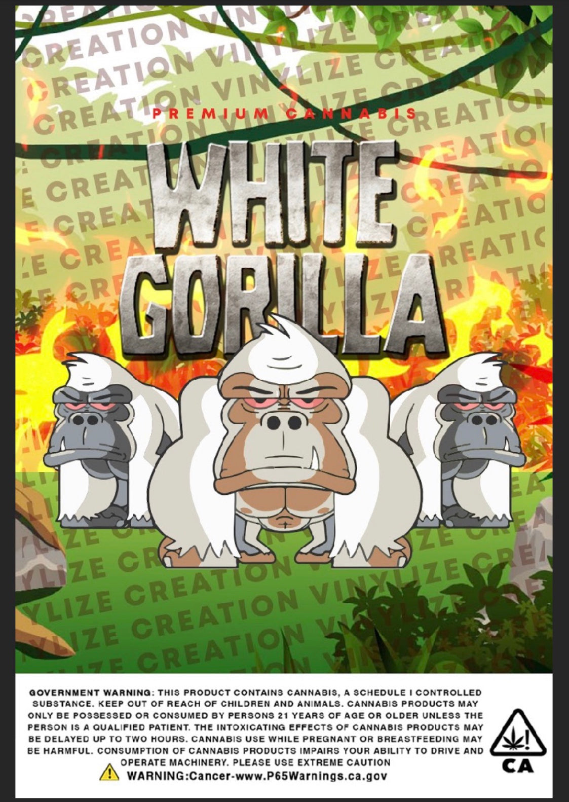 Custom Mylar Bag - White Gorilla - Vinylize Creation