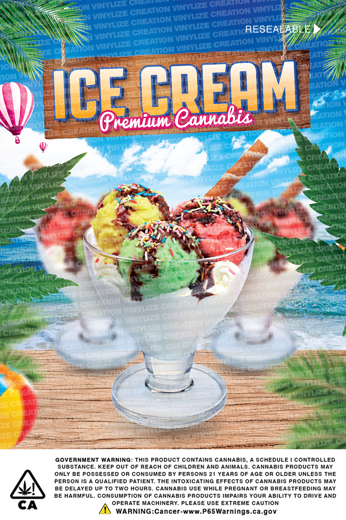 Custom Mylar Bag - Ice Cream